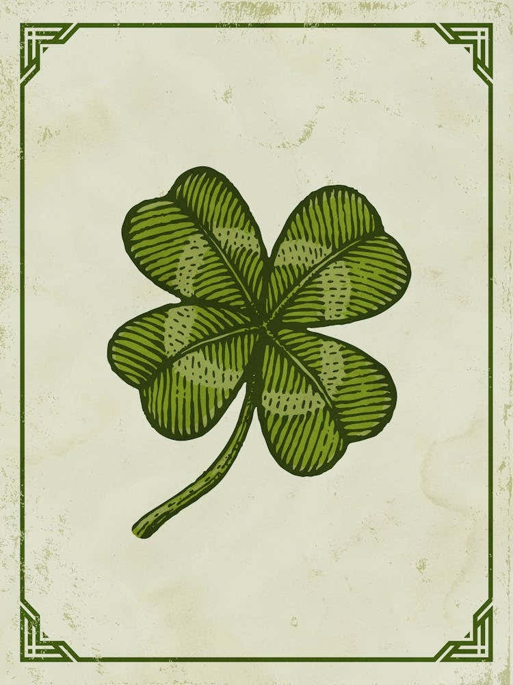 Vintage Four Leaf Lucky Clover