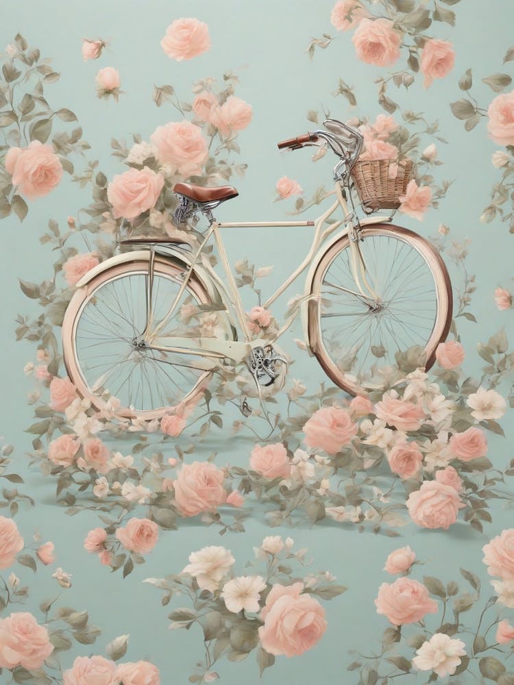 Rosen auf einem Fahrrad
