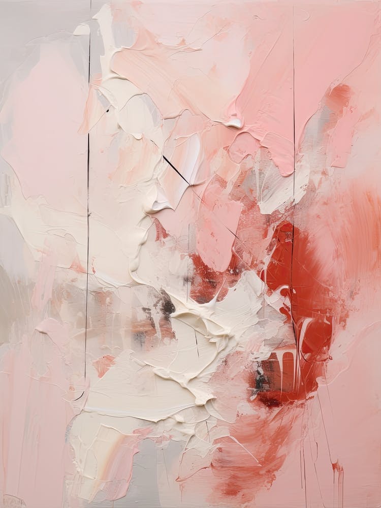 Muted Pink Tones, Abstract Raw Painting 7