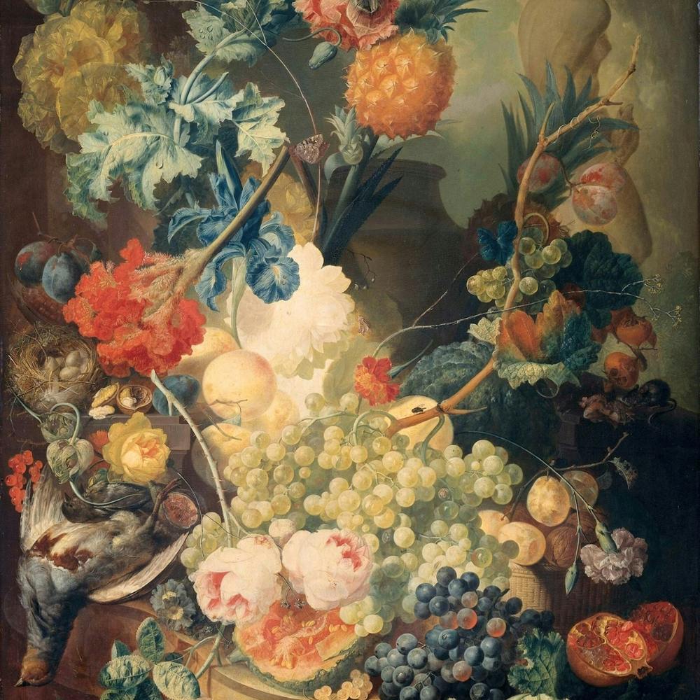 Fruit And Birds In A Vase