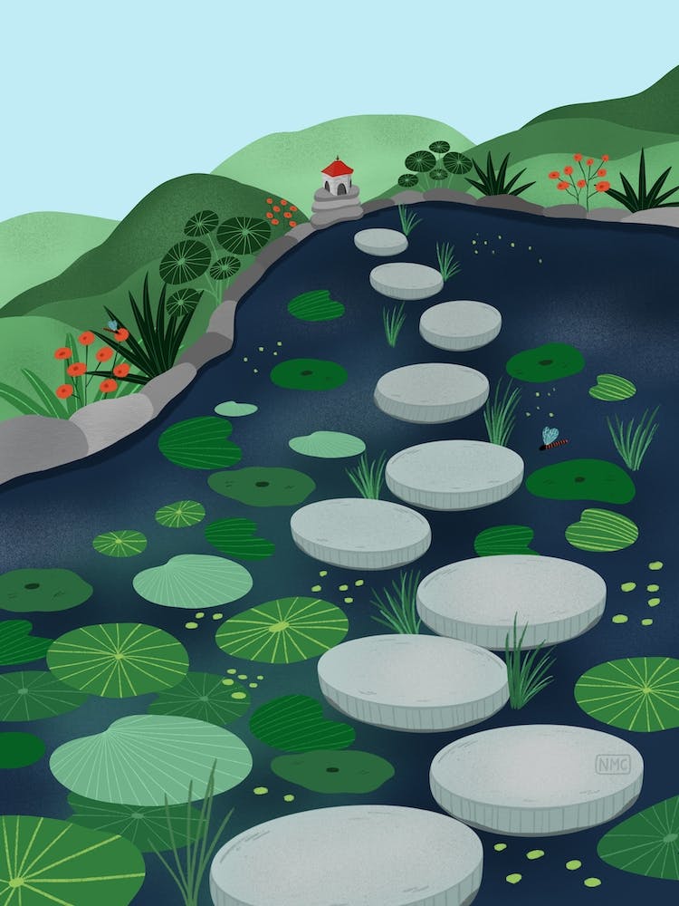 Dreamy Pond Steps