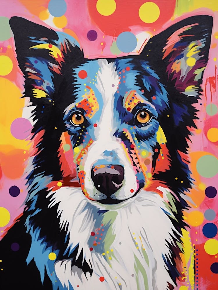 Border Collie Pop Art Inspiriert 4