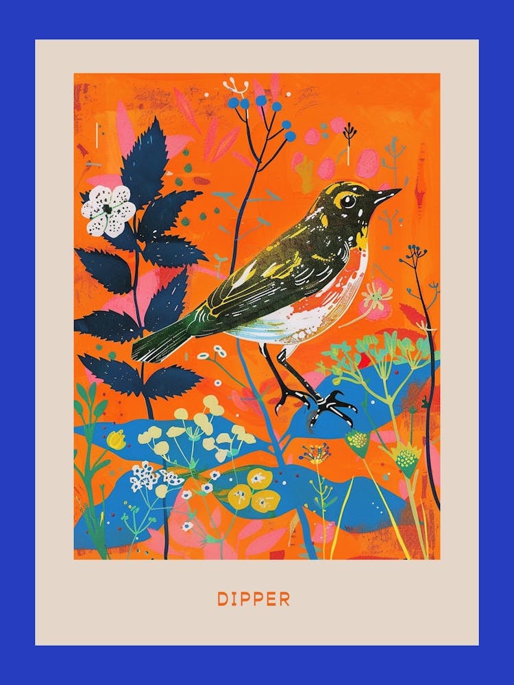 Spring Birds Poster Dipper 1