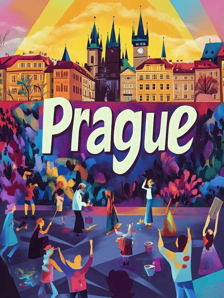 Aihrgdesign Une Affiche de Voyage Inspirée des Années 70 Pour Prague 1