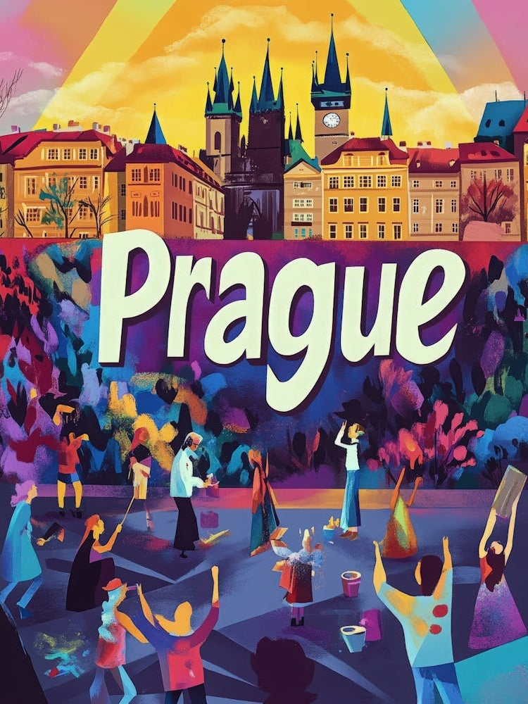 Aihrgdesign A 1970s Inspired Travel Poster For Prague 1