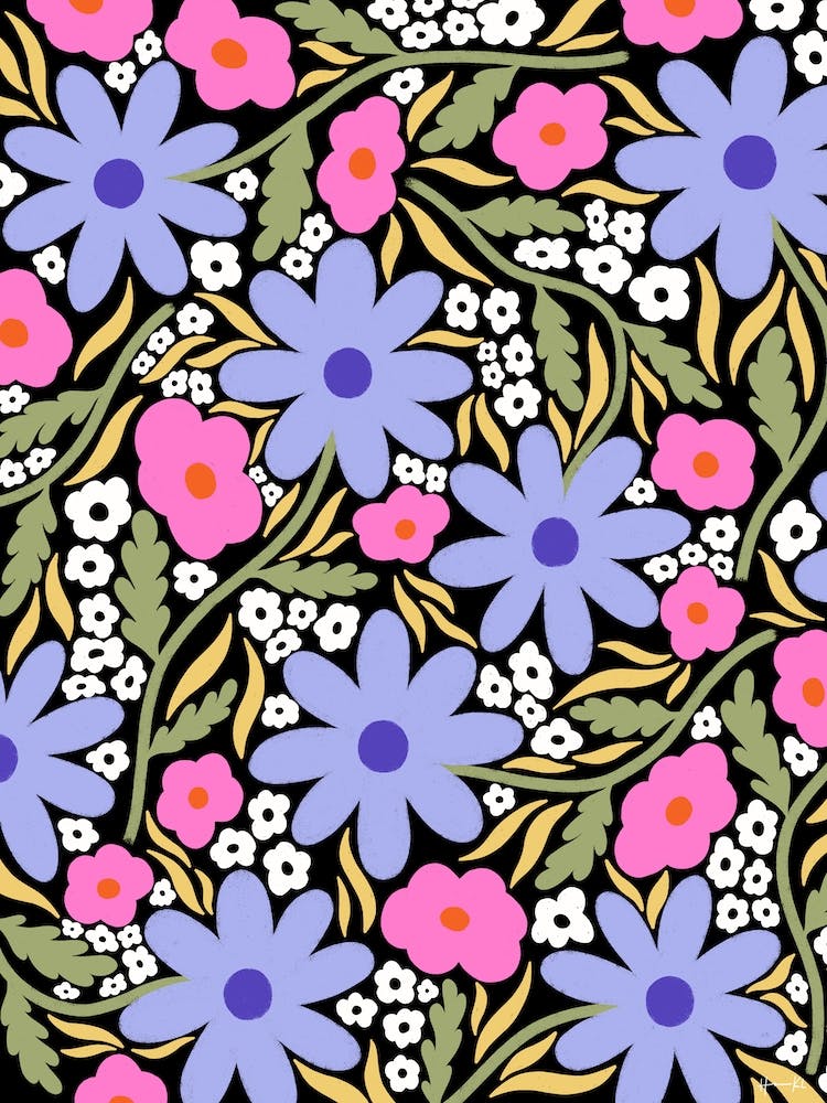 Flower Pattern Blue