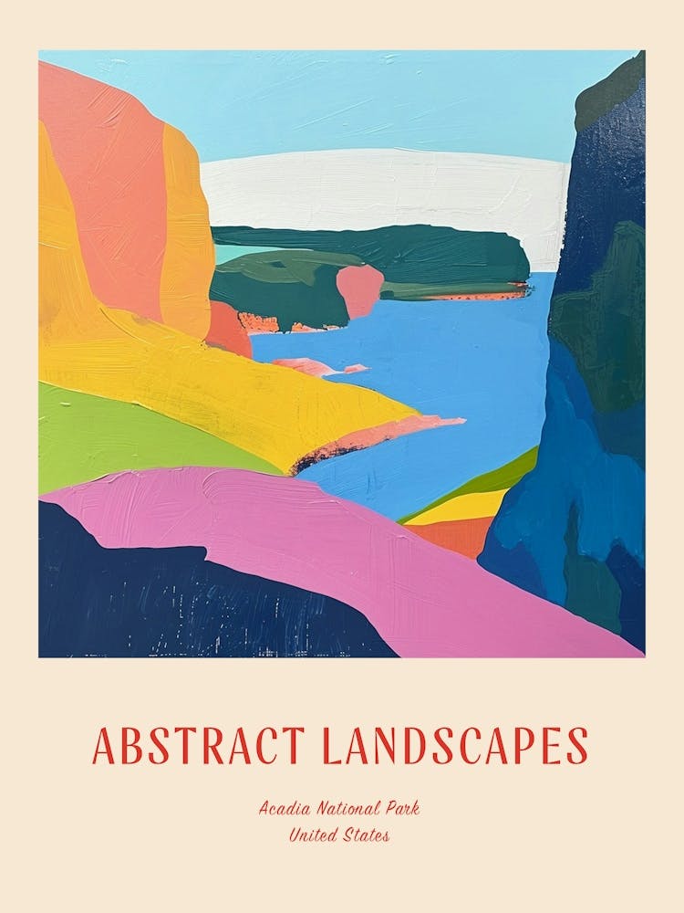 Farbenfrohes Abstrakt Acadia Nationalpark USA 5 Poster