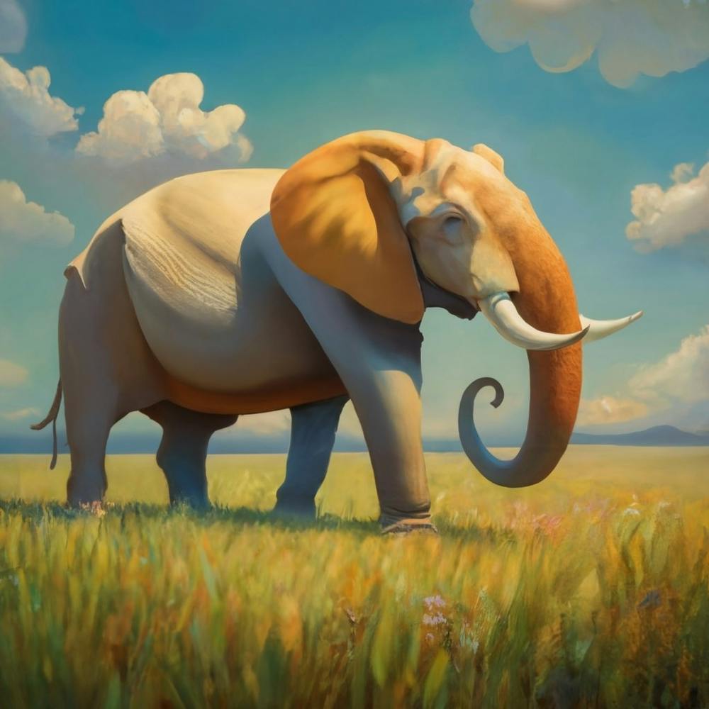 Animals Wall Art : Elephant In The Grass