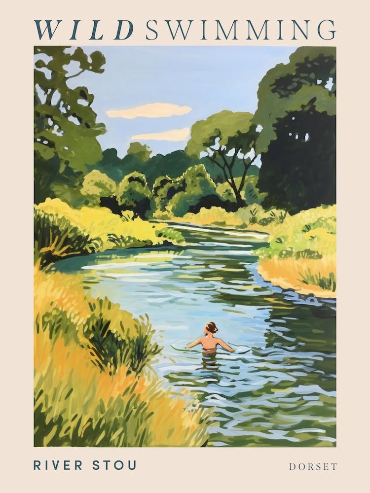 Wild Swimming At River Stou Dorset 1 Poster