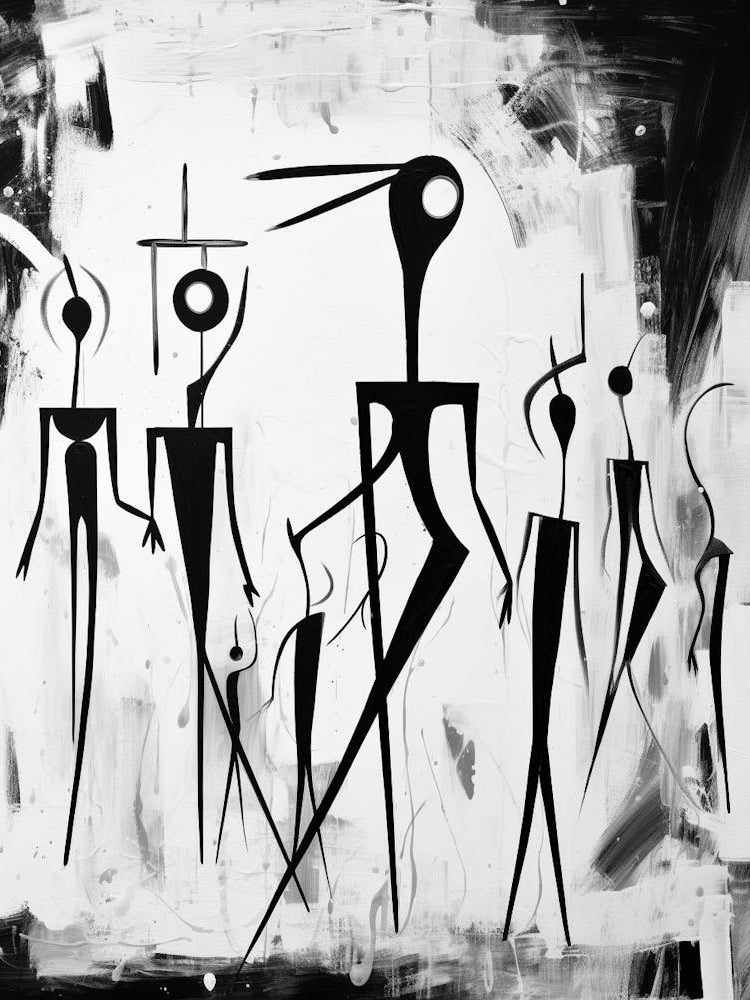 Evolution Abstract Black And White 3