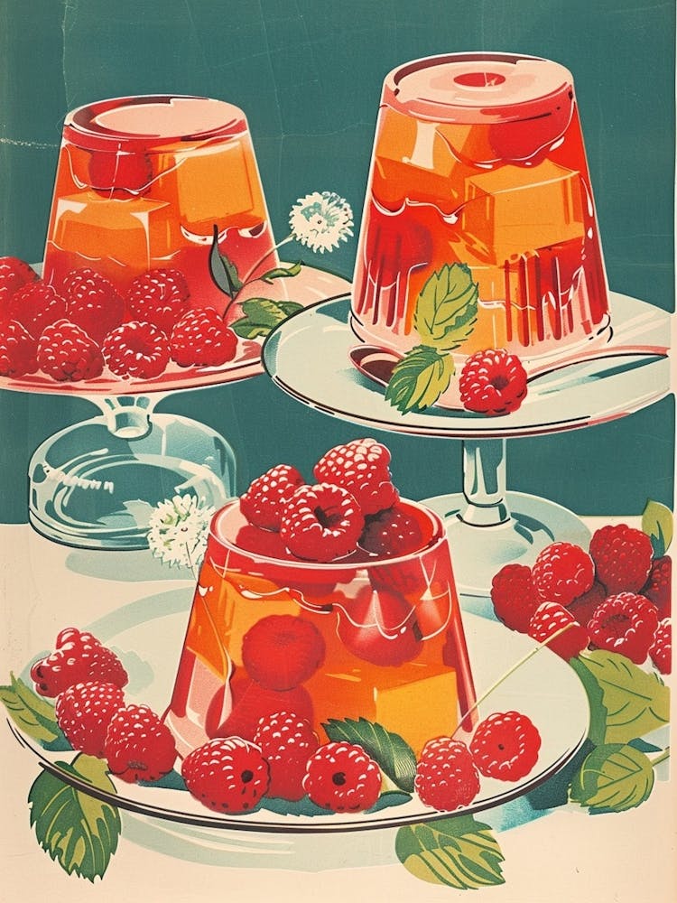 Rasperry Jelly Vintage Cookbook Illustration 3