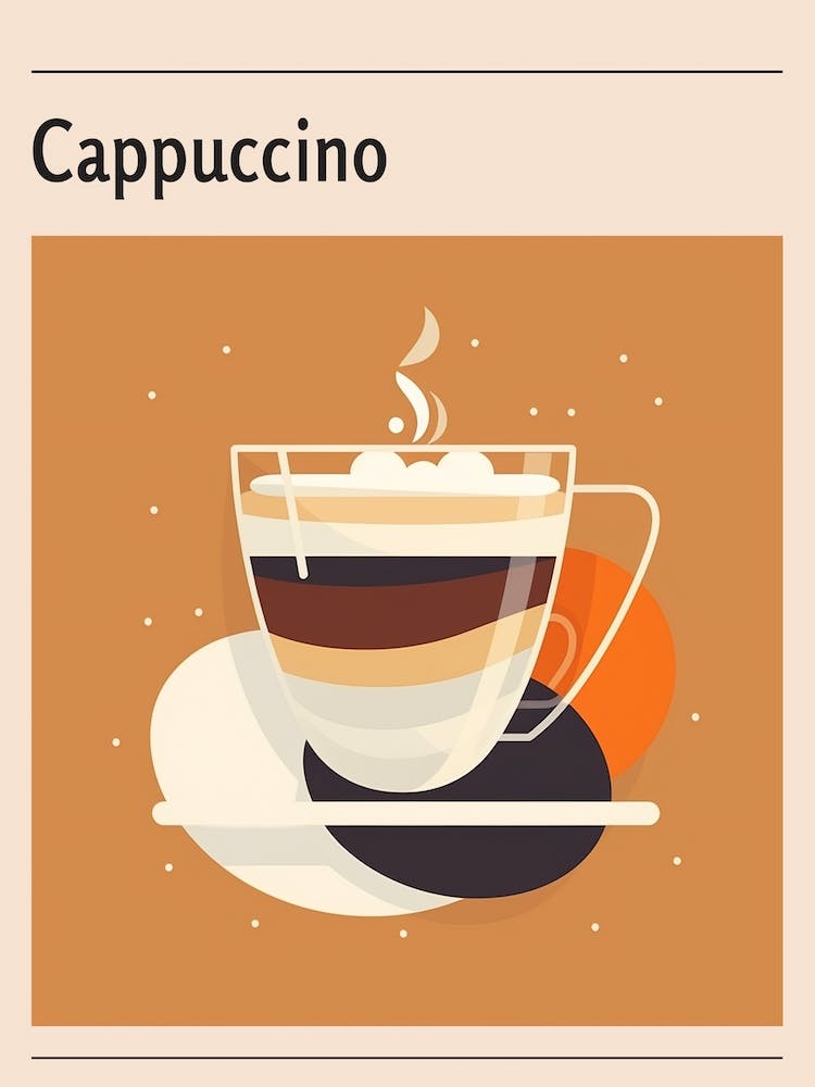 Cappuccino Midcentury Modern Poster