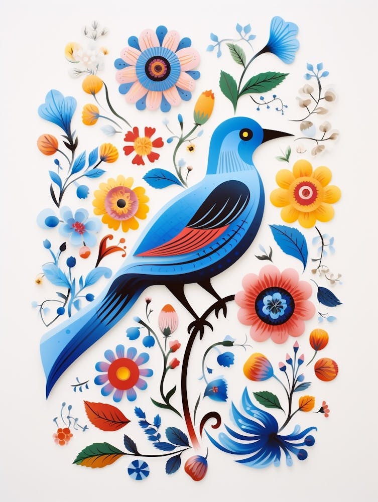 Scandinavian Bird Illustration Bluebird 4