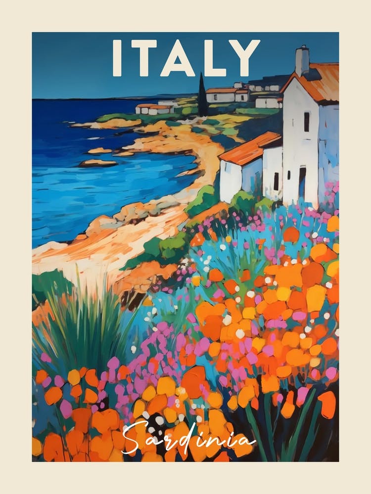 Sardinia Italy 1 Fauvist Painting Travel Poster