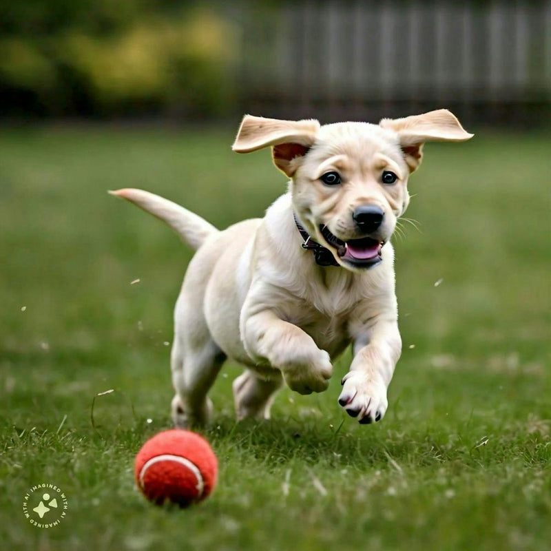 Puppy Chasing a Ball