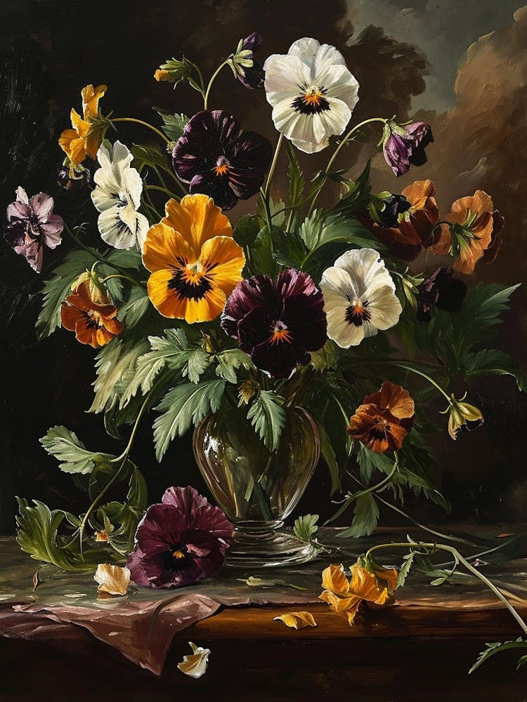 Baroque Floral Still Life Wild Pansy 4