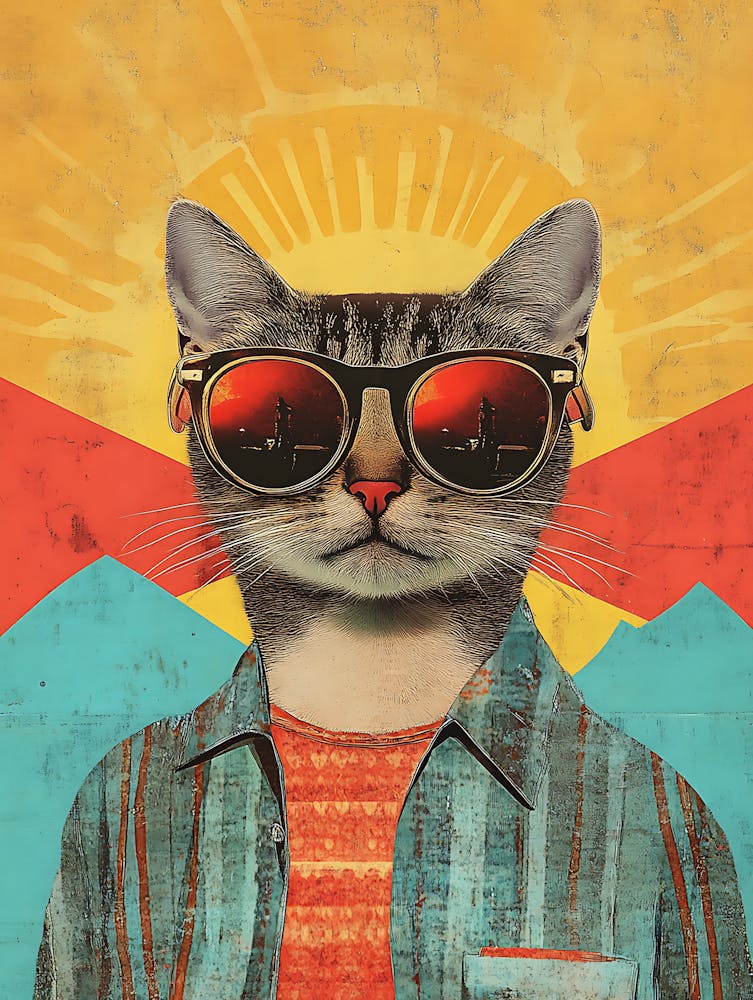Vintage Retro Poster Cool Cat 19