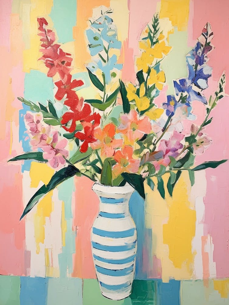 Flower Painting Fauvist Style Snapdragon 4