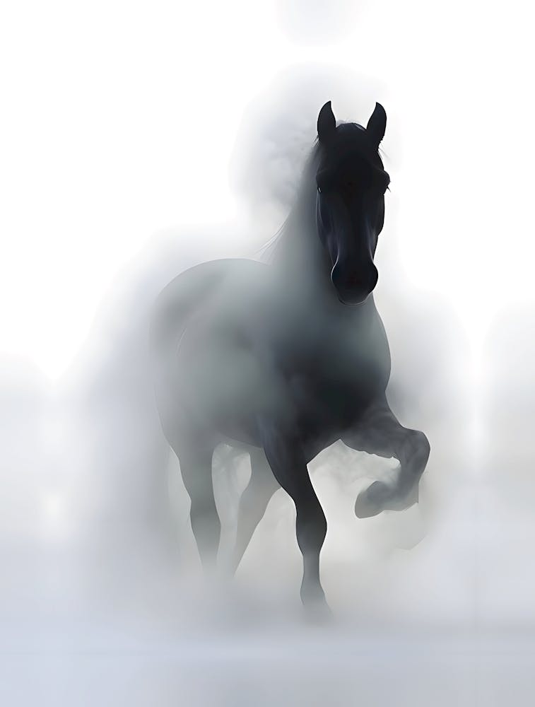 Cheval Majestueux Dans le Brouillard