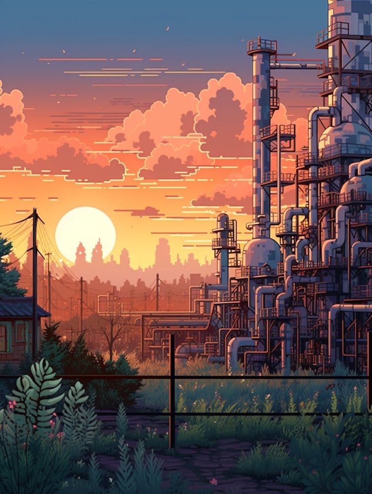 Industrial Landscape Pixel Art 2