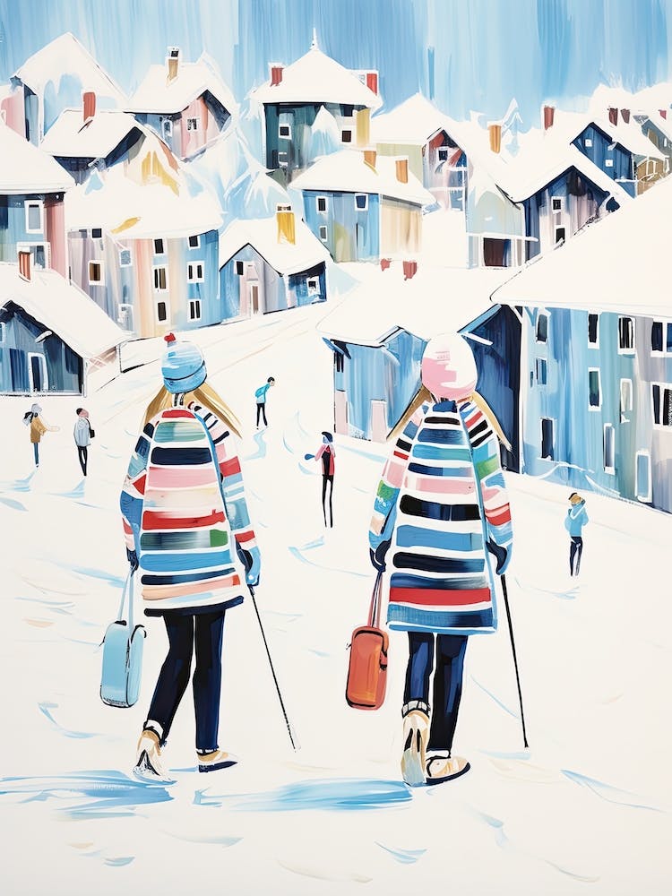 Courchevel   France, Ski Resort Illustration 3
