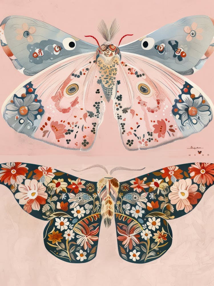 Vintage Butterflies William Morris Style 4