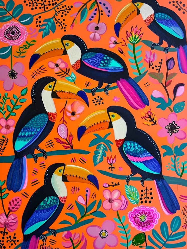 Kitsch Colourful Toucans 4