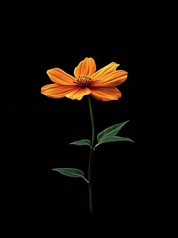Single Orange Flower 12