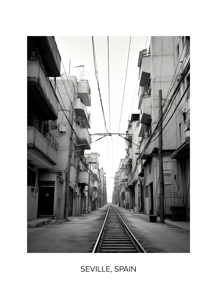 Poster Of Tel Aviv, Israel, Photography In Black And White 1