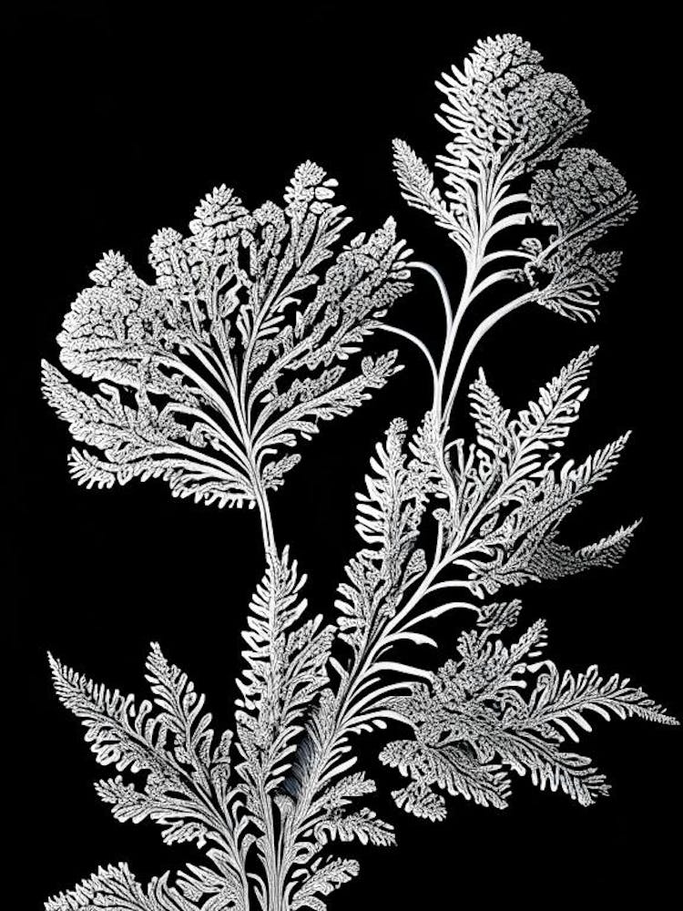 Yarrow Leaf Linocut 2