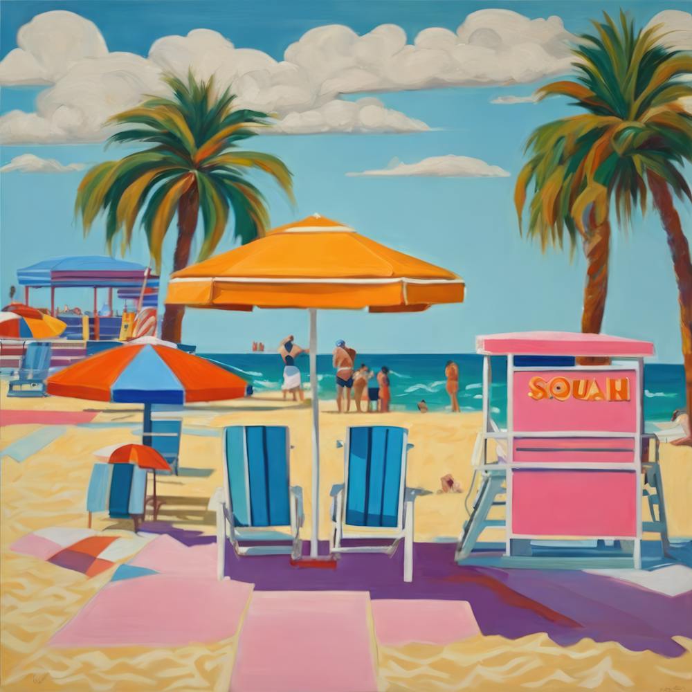 Série Malibu. Style de David Hockney
