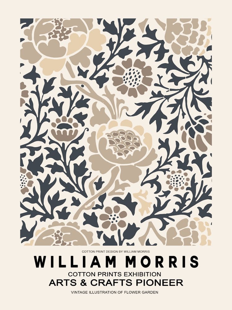 William Morris Beige Floral Poster 2
