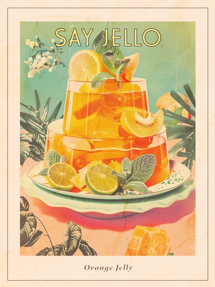 Orange Jelly Retro Collage 3 Poster