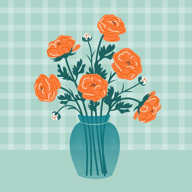 Orange Flowers In A Vase