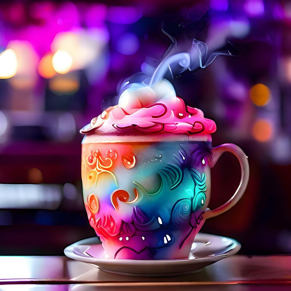 Bunte Kaffeetasse