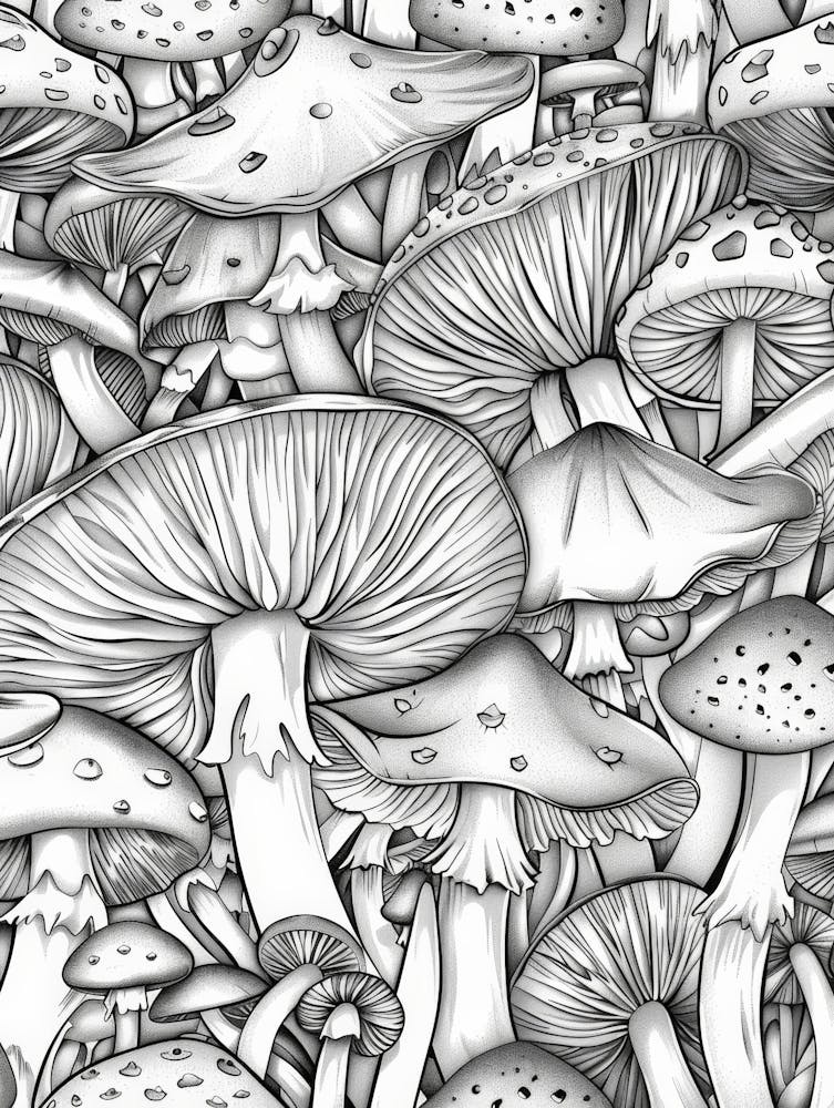 Mushrooms In The Forest
