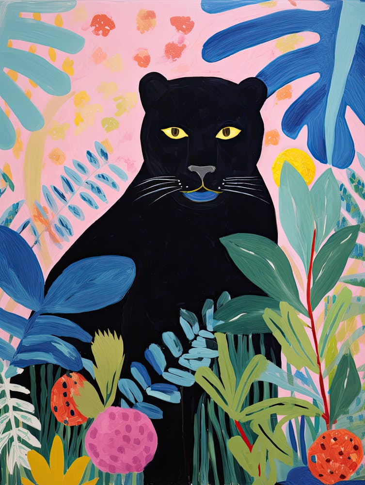 Black Panther In The Jungle, Matisse Inspired