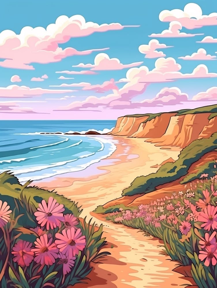 Great Ocean Walk Australia Hike Illustration