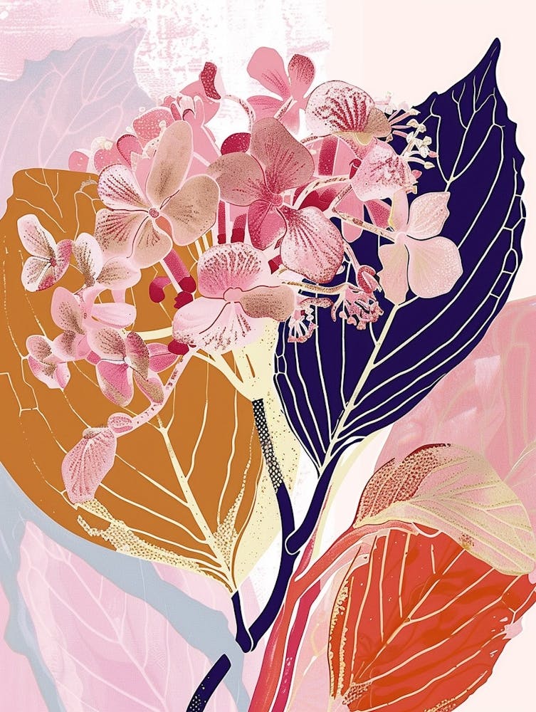 Colourful Flower Illustration Hydrangea 1