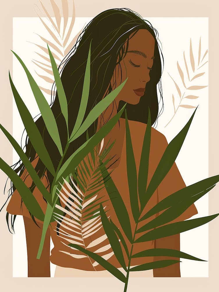 Woman With Palm Leaves