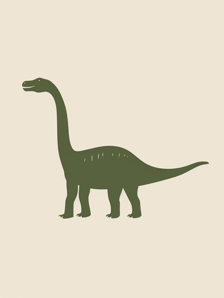 Olive Green Dinosaur Silhouette 1