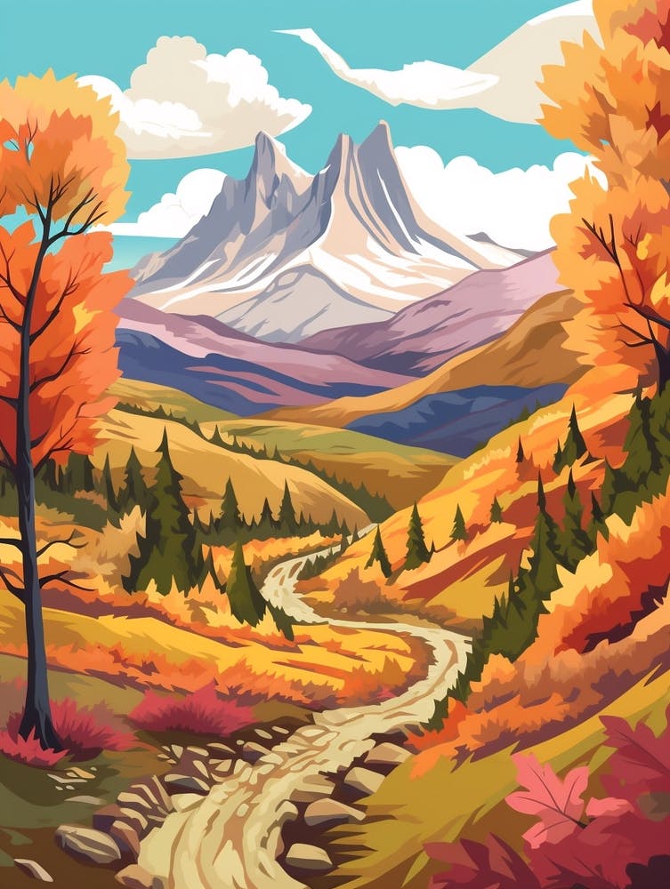 Torres Del Paine Circuit Chile 1 Hike Illustration
