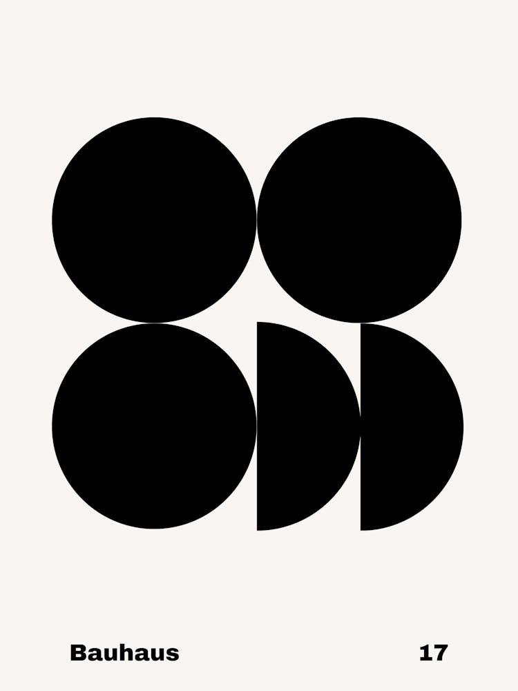 Geometric Bauhaus Poster B&W 17