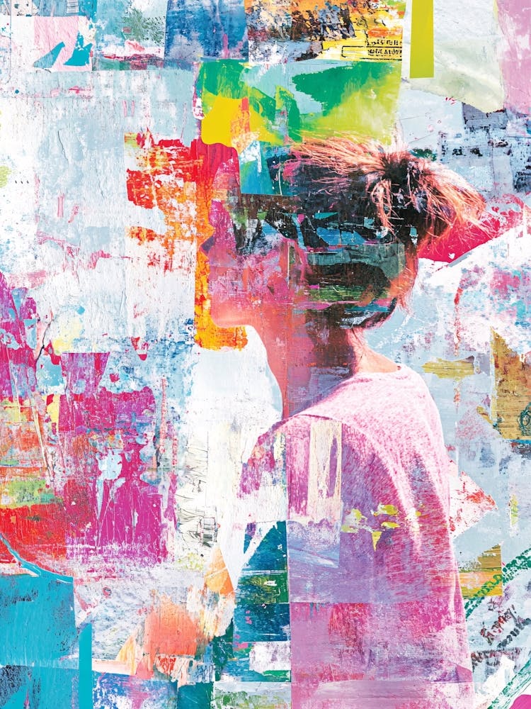 Collage de peinture abstraite
