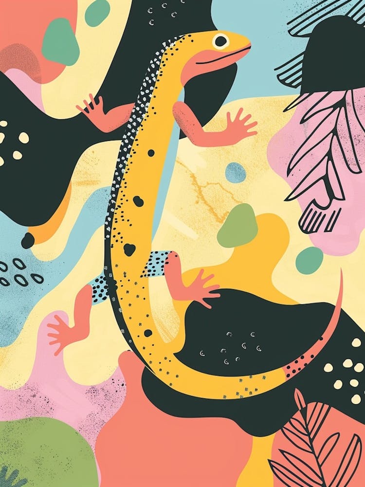 Leopard Lizard Abstract Modern Illustration 1