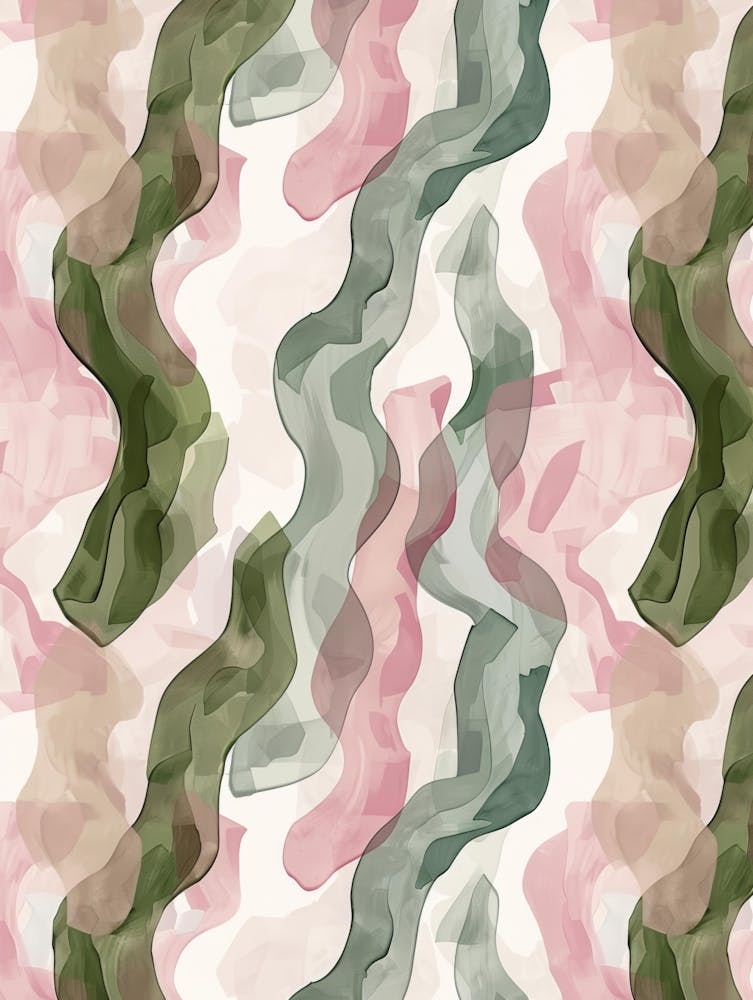 Pink And Green Wavy Pattern