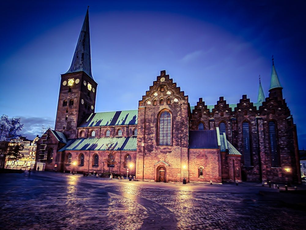 Aarhus Cathedral At Night