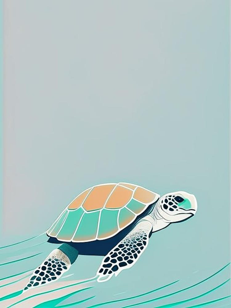 Sea Turtle In Motion, Sea Turtle Simplicty 1