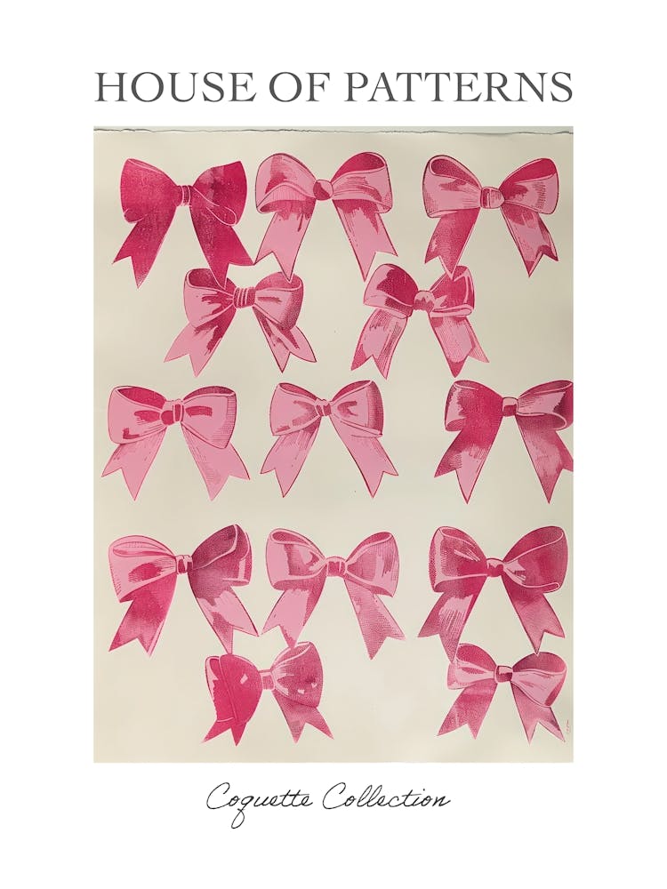Cherry Bows Collection 2 Pattern Poster