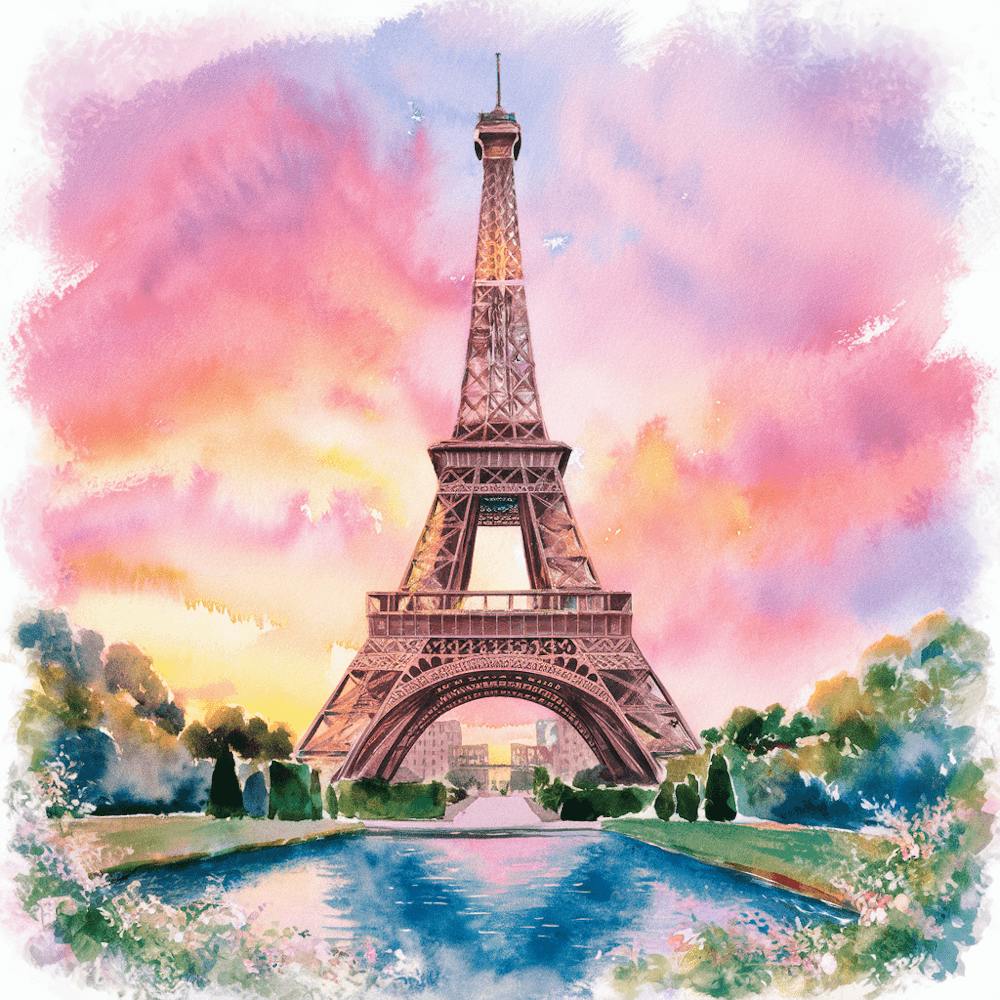 Eiffel Tower At Sunset